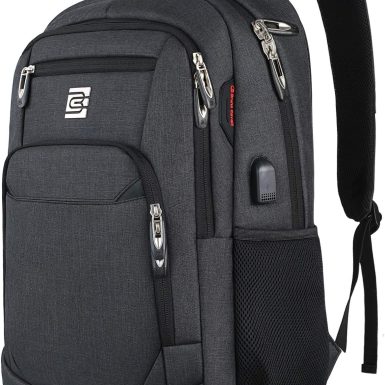 Laptop Backpack,Business Travel Anti Theft Slim Durable Laptops Backpack with USB Charging Port,Water Resistant College Computer Bag for Women & Men Fits 15.6 Inch Laptop and Notebook - Black